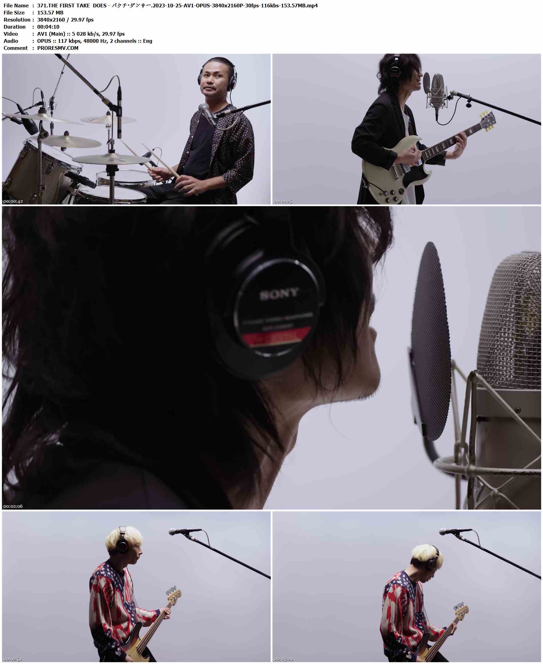 371.THE FIRST TAKE DOES - バクチ・ダンサー.2023-10-25-AV1-OPUS-3840x2160P-30fps-116kbs-153.57MB官方MV_高清MV